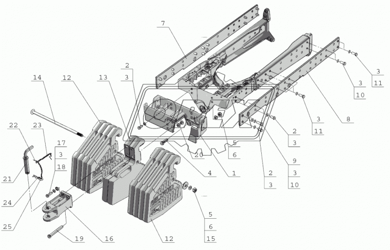 80-4235028 Пластина (сталь) L=1370 S=110; 24отв.ф18/2отв.ф30 кронштейна баласта МТЗ МТЗ РУП