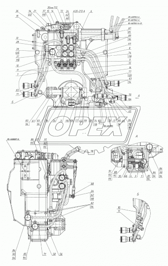 80-4600015-Б Корпус гидросистемы в сборе с гидрораспределителем Р80-3/4-222Г и рычагами МТЗ РУП