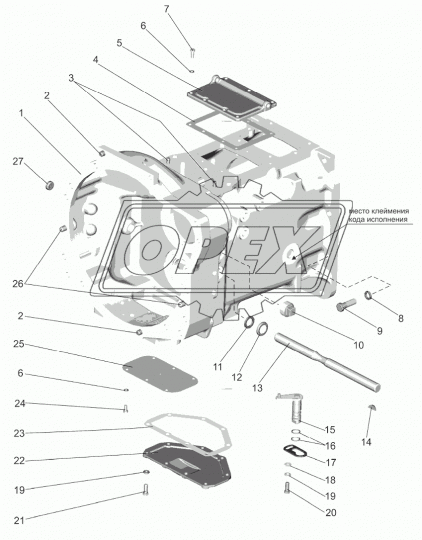 Р70-1600010 Корпус сцепления усиленный, под реверс-редуктор МТЗ-82П;  (под реверс-редуктор) в сборе МТЗ РУП