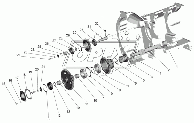 70-1601240-Б Блок шестерен ВОМ МТЗ РУП