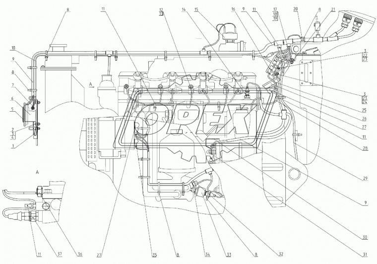 80В-3724310-02 Провод (с системой пуска 24 В) МТЗ РУП