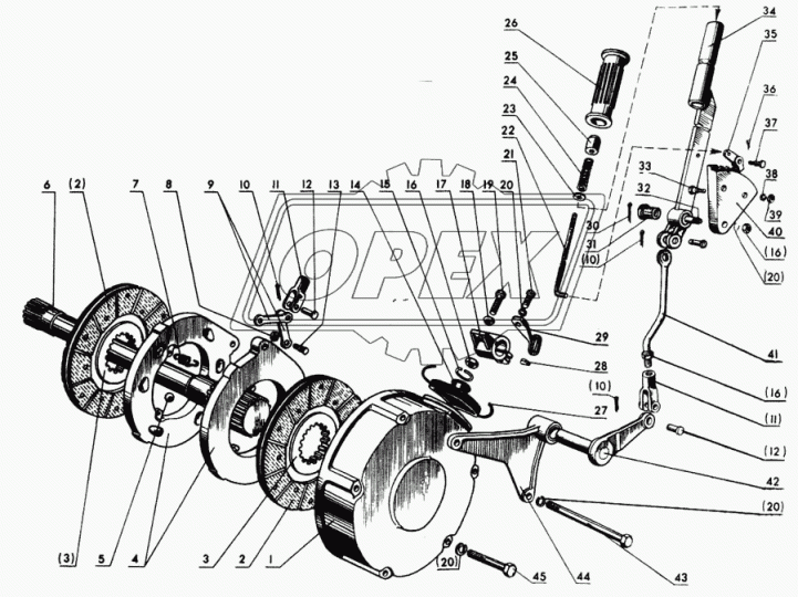 70-3507041 Тяга управления стояночным тормозом, L=290,P=30, 1отв.ф12 МТЗ РУП