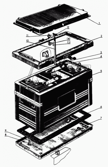 50-3703041 Прокладка под аккумулятор БРТ