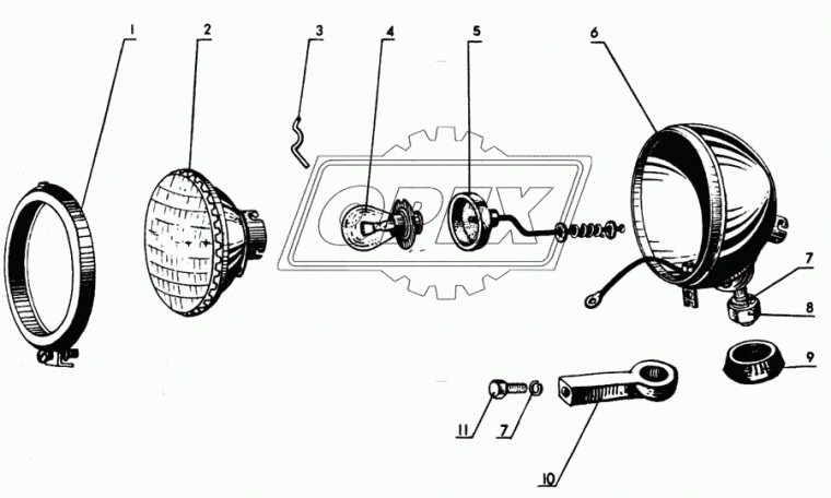 30.3711200 Элемент оптический задней фары (ФГ-304,ФГ-318) ф150 без отражателя