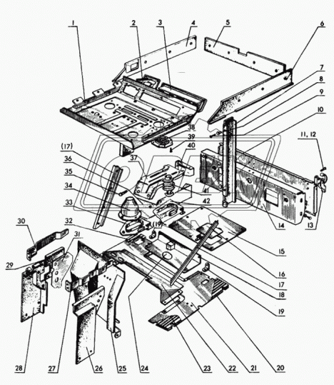 80-6700130 Кронштейн пола УК на МТЗ МТЗ РУП