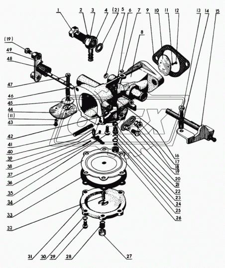 Д24-093 Прокладка ромбич. 75х43; фвнутр=27; 2отв.ф9 перед.фланца всасывающей трубы маслян.насоса ГЗПД