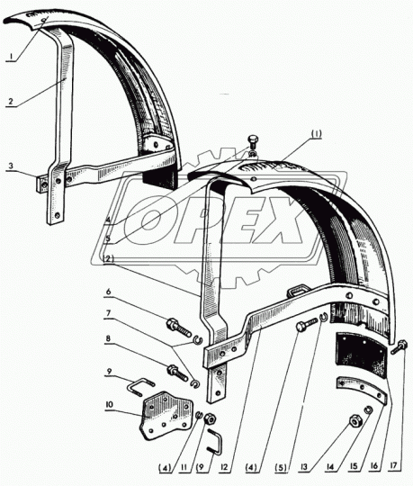 72-8403016 Кронштейн L=835 h=45 перед.крыла верхний МТЗ РУП