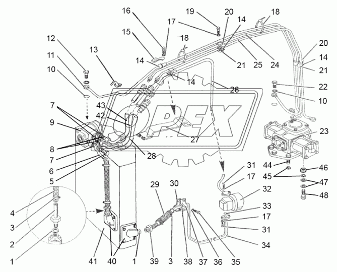 80Х-3407340 Маслопровод (сталь) ф14; L=1730; под штуцер ф14/под гайку М20 МТЗ РУП