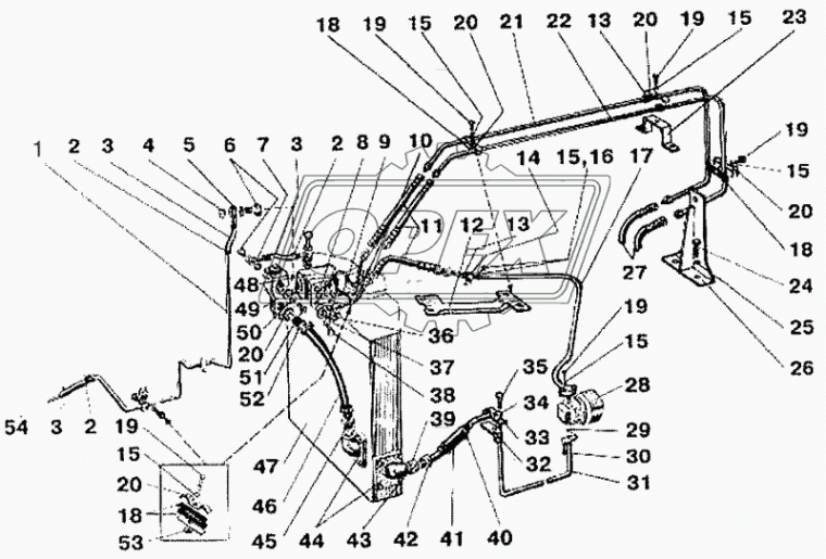952-3407040 Трубка (сталь) ф14; L=1300,под гайку М16/под гайку М20 МТЗ РУП