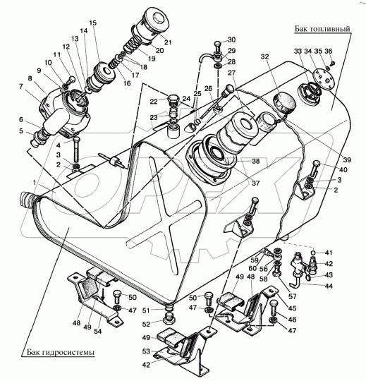 920-1101160-05 Топливопровод L=2240мм, под 2 штуцера ф10 обратки МТЗ-80,82,920,952 БЗТДИА