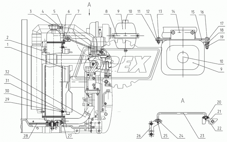 1025-1301009-Б Блок охлаждения МТЗ РУП