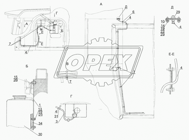 70-5208011 Пластина (сталь) бачка стеклоомывателя, L=50, 2отв.ф4 МТЗ РУП