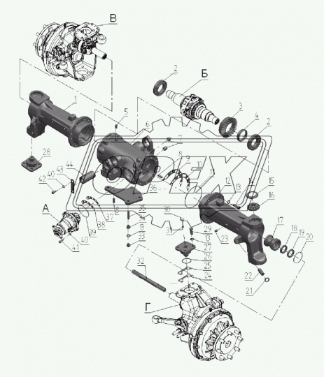 822-2300020-04 Мост передний ведущий МТЗ-82; 892.2; 922; 923.4;1025 под ГОРу (корот.рукав); балочный МТЗ РУП