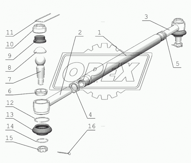 822-3003010-01 Тяга рулевая МТЗ L=1040mm ПВМ 822-2300020,1222-2300020 (длинные рукава); 822-3003010-01 БЕЛКАРД