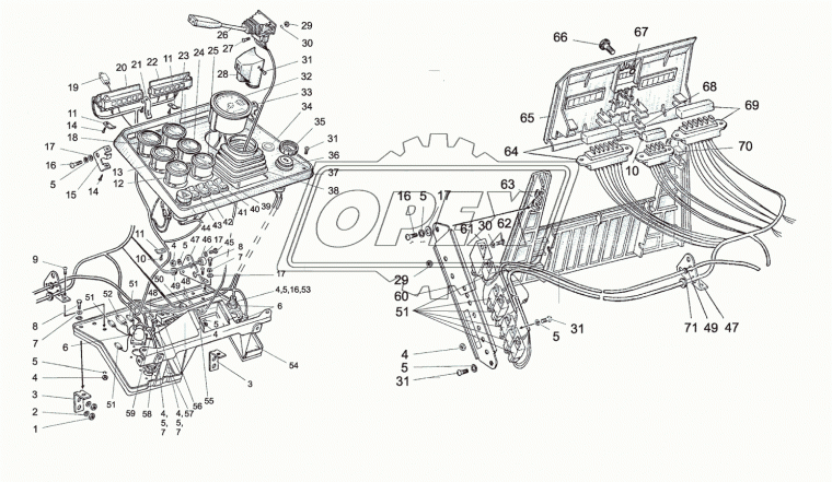 732.3747 Реле стартера 12В; 32х32; 4 плоские клеммы АВАР