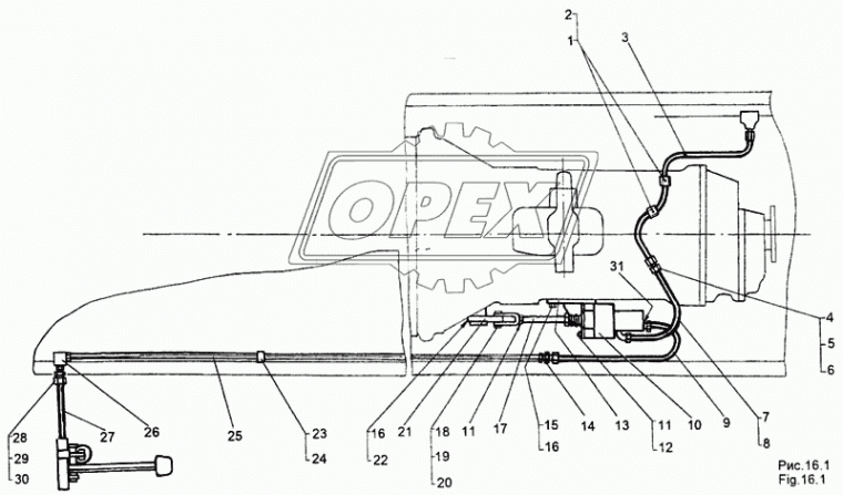 69237-1609200 Пневмогидроусилитель (ПГУ) МЗКТ (С/О) МЗКТ