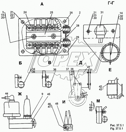 64221-3724406 Хомут правый ОЗАА