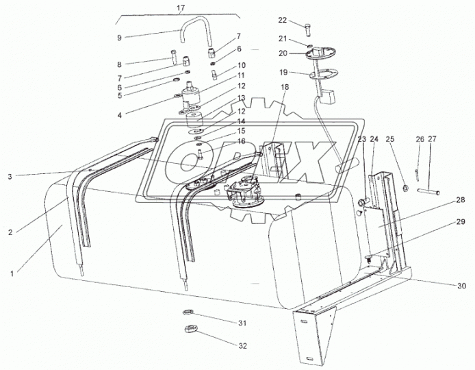 5428-1101114 Прокладка хомута топливного бака МАЗ (45х880, п-обр., (РТИ),бак 340, 200л.,L=900) МАЗ