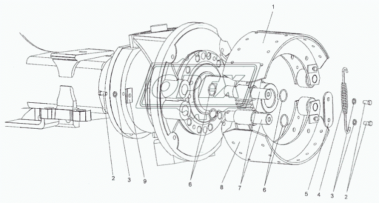 54326-3501090 Колодка тормозная МАЗ п/прицеп (160х420); левая (9919-3501090) МАЗ-54326,9919,93866 ТАИМ