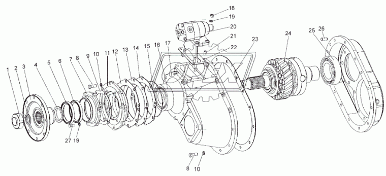 69237-2502129 Фланец среднего моста ф230 dпосад=60 h=84 8отв.ф14 ф200 м14 широкий МЗКТ
