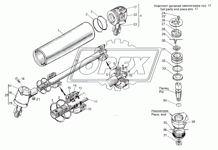 ЦГ80-280-3405120-10 Грязесъемник 28х38х7 ГОСТ 24811-81 штока силового цилиндра тип 2 БРТ