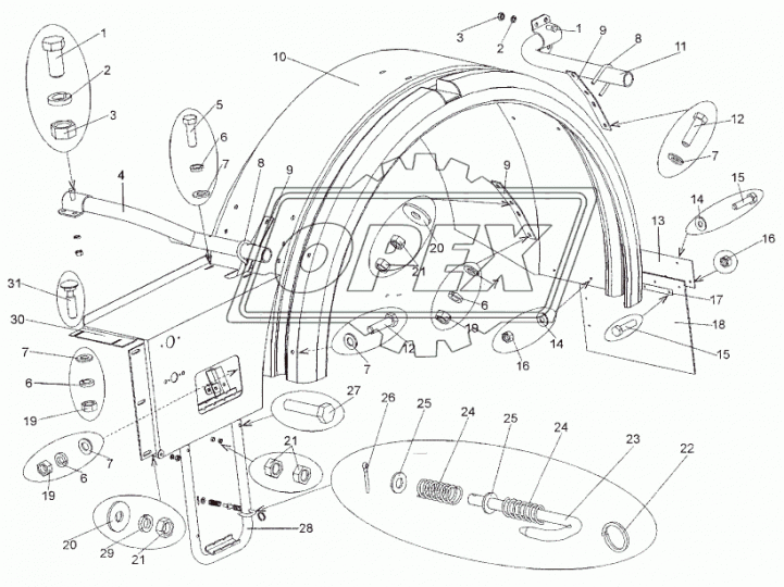 201585 Болт ГОСТ-7798 М14х35х2; Р=30 К=19 кронштейна карданного вала ЗИЛ-433360 ЭТНА