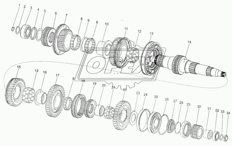 201-1701278 Втулка (сталь) ф65х81 L=43 с 1отв.под смазку проставочная подшипн. муфты заднего хода МАЗ 543205 МАЗ