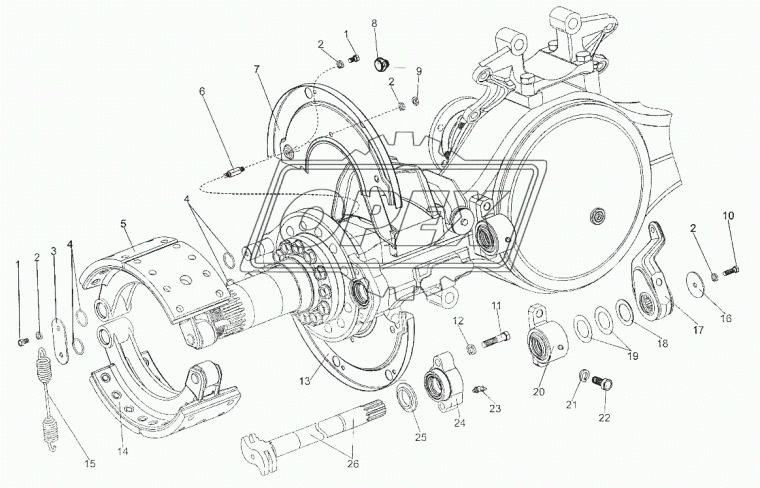 6923-3502153 Переходник крепления тормозных щитков МЗКТ (МЗКТ-65151"Волат",65158,69234,8006) МЗКТ