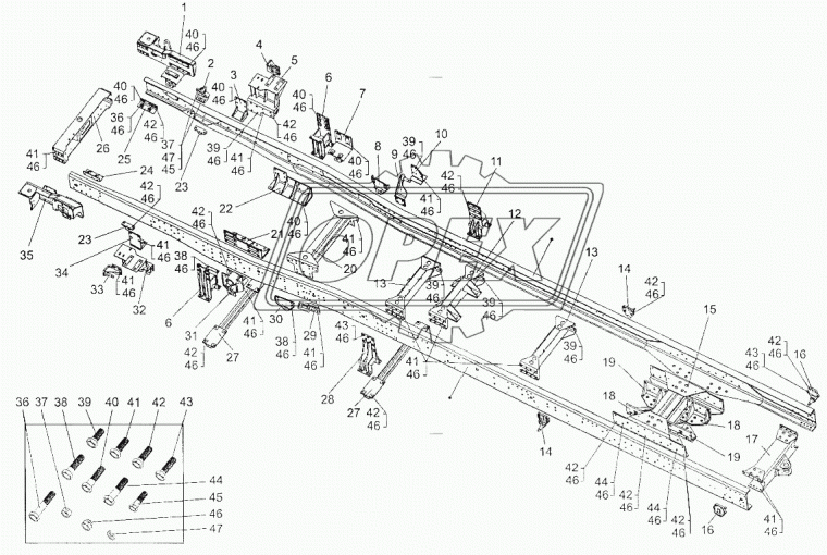651608-2916042 Кронштейн стабилизатора МАЗ с пальцем МАЗ
