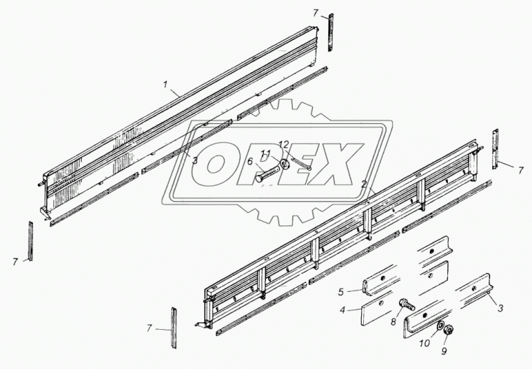 55102-8502010-10 Борт боковой правый L=5370х635 КАМАЗ-УВК