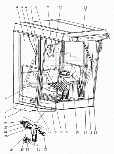 80-6105010-01 Замок двери правый (УК нов.обр.) МТЗ; (замок,ручка с ключами, крепеж) МТЗ РУП