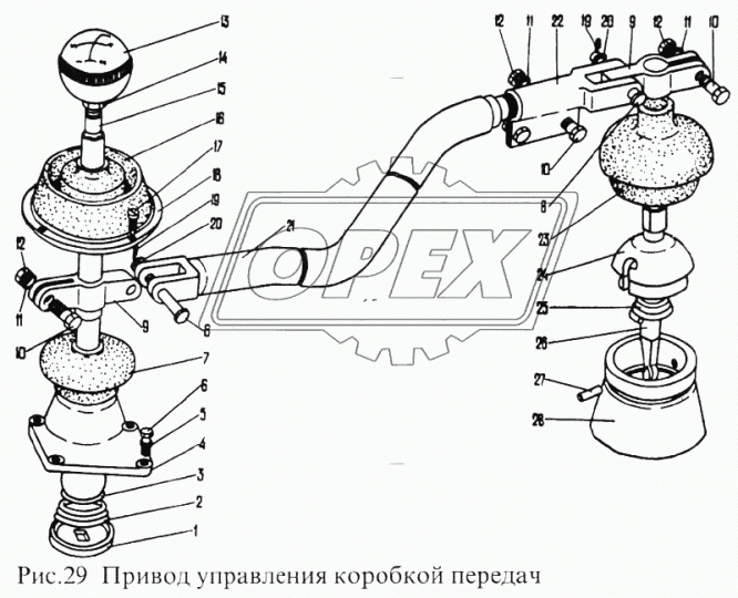672-1702212 Рычаг переключ.передач нижняя часть ПАЗ