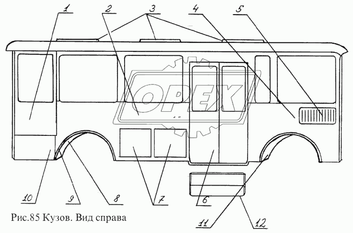 3205-5107010 Кожух арки переднего колеса правый ПАЗ