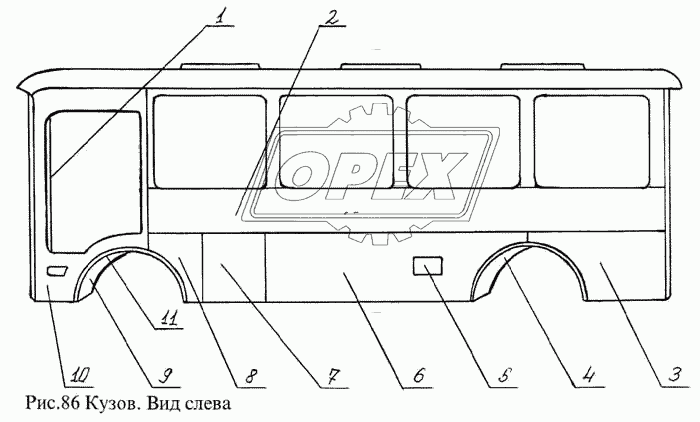 3205-5107016 Кожух арки переднего колеса левый ПАЗ
