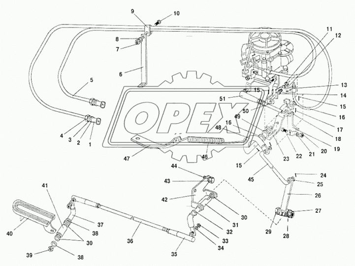 3205-1108077-10 Тяга ф6 L=680 наконечником/под шплинт С/О рычага акселератора ПАЗ