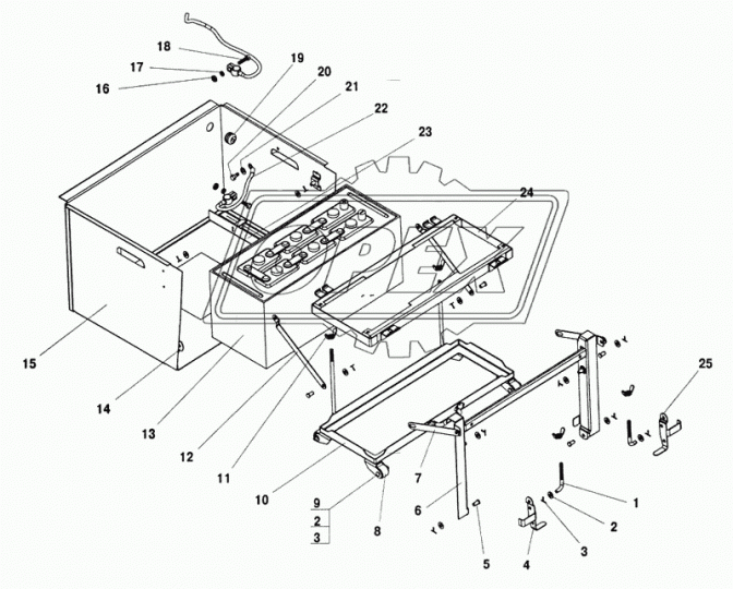 3205-3748050-11 Рамка-прижим аккумуляторной батареи ПАЗ