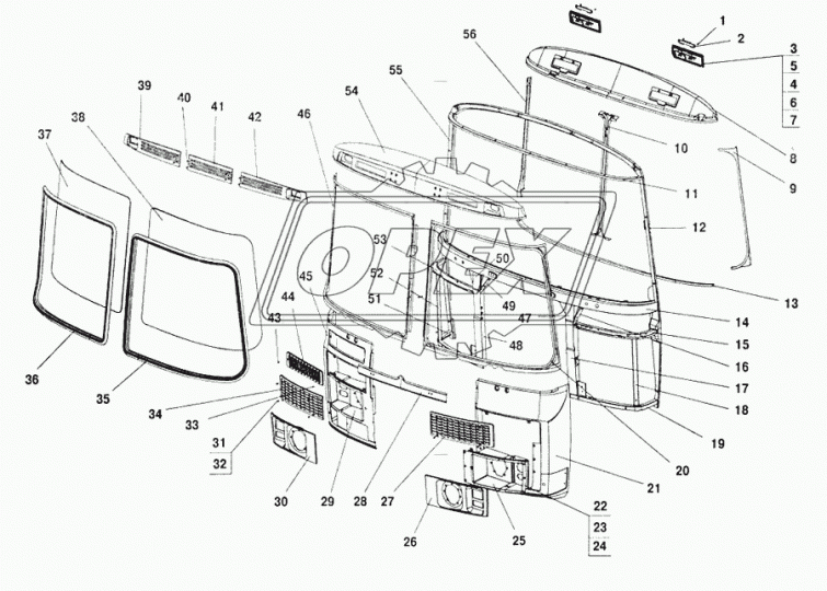 3205-5301030 Пояс передка подоконный ПАЗ-3205 в сборе ПАЗ