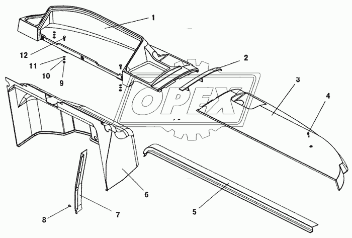 3205-5325040 Панель облицовочная (торпеда) ПАЗ