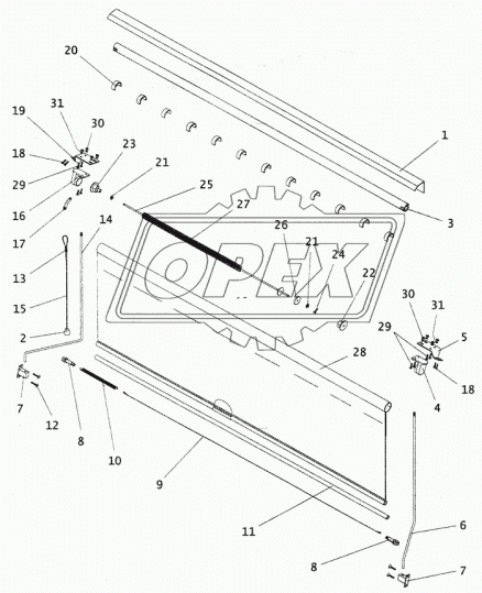 4230-110-8205010 Шторка L=1030 ветрового стекла в сборе ПАЗ