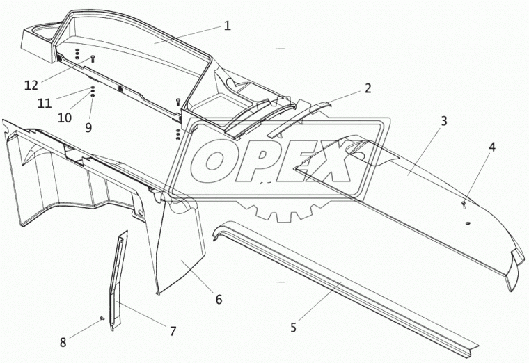 3205-5325054 Профиль облицовочный горизонтальный ПАЗ