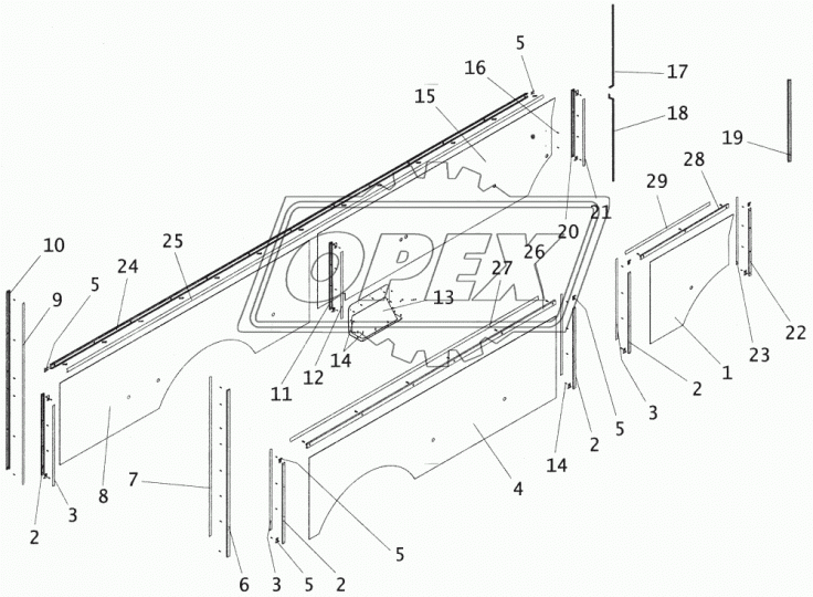 3205-5402131 Профиль облицовочный правой боковины (ПА-161)