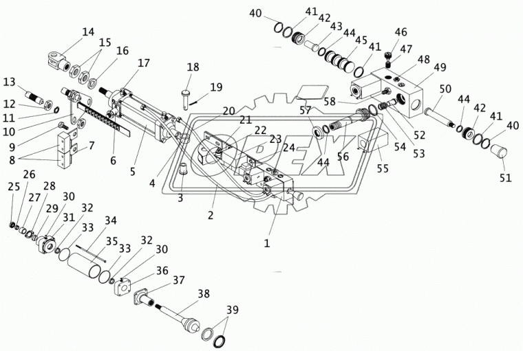 9У8.348.002 Вилка Рвнутр.=М10х1,5 L=65, 2отв. ф10 дверного цилиндра