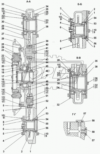 6022 РМК ГЦ подъема отвала ДЗ-122А-6 (8 наим) Руслан