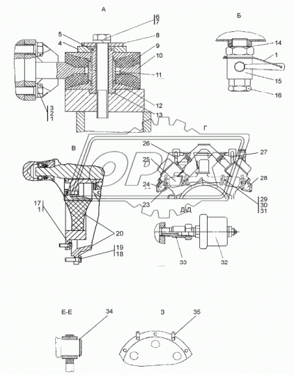 238НБ-1008054-О Прокладка (м/асбест) треуг. 112х112 ф68 3отв. сильфона газопровода L=90; окантовка ЯЗТО