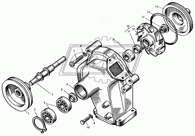 840.1307023 Валик водяного насоса ф19х175