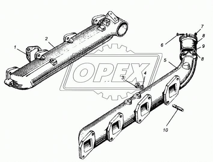 216259-П29 Шпилька М10 L=45 Р1=22х1/15х1,5 крепления коллекторов ЭТНА