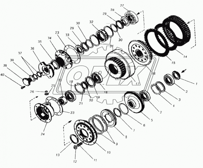 700.1701026-5 Втулка (сталь) ф60х75 L=37 проходная с 4отв.распорная (вал ведущий) ПТЗ