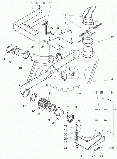 700.0010022 Прокладка (м/асбест) ф100х144; 6отв.ф8, тройника сильфона ЯЗТО