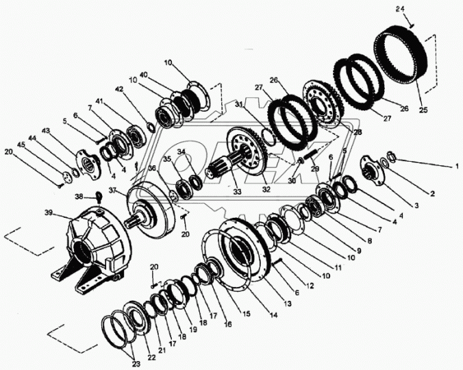 1311 Подшипник 55х120х29 шарик.радиал.2-ряд.(самоцентрирующийся); вал отбора мощности К-701