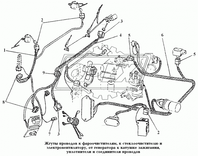 22038-3724248 Жгут проводов к стеклоочистителю и электровентилятору РЫБИНСК